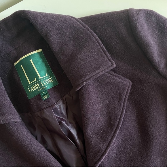 Larry Levine Women’s Sport Purple Wool Long Jacket - Picture 5 of 14